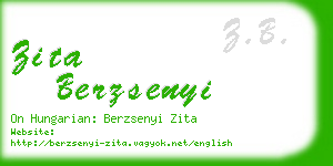 zita berzsenyi business card